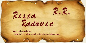 Rista Radović vizit kartica